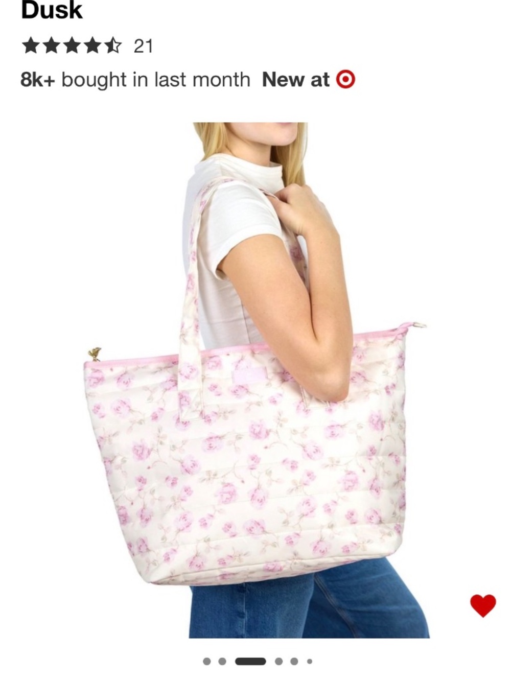LoveShackFancy │ Yoobi Ribbon Rosa Quilted Tote Bag - Picture 4 of 4